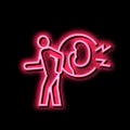 pain kidneys neon glow icon illustration