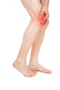 The pain in the knee, boy Royalty Free Stock Photo