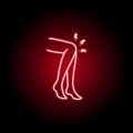 pain in the knees icon in neon style. Element of human body pain for mobile concept and web apps illustration. Thin line icon for Royalty Free Stock Photo