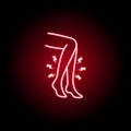 pain in the legs icon in neon style. Element of human body pain for mobile concept and web apps illustration. Thin line icon for Royalty Free Stock Photo