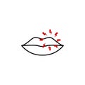 pain in the lips icon. Element of human body pain for mobile concept and web apps illustration. Thin line icon for website design Royalty Free Stock Photo