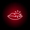 pain in the lips icon in neon style. Element of human body pain for mobile concept and web apps illustration. Thin line icon for Royalty Free Stock Photo