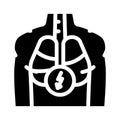 pain in lungs glyph icon vector illustration