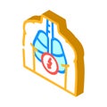 pain in lungs isometric icon vector illustration