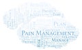 Pain Management word cloud, made with text only. Royalty Free Stock Photo