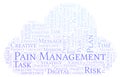 Pain Management word cloud, made with text only. Royalty Free Stock Photo