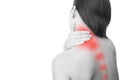 Pain in neck of women Royalty Free Stock Photo