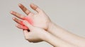 Pain and numbness in fingertips and palms Royalty Free Stock Photo