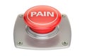 Pain Red Button, 3D rendering Royalty Free Stock Photo