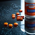 pain relievers acetaminophen and ibuprofen pills Royalty Free Stock Photo