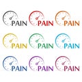 Pain scale level color icon set isolated on white background