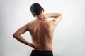 Cervical spine and lumbar spine soreness pain, back pain, spinal cord pain Royalty Free Stock Photo