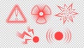 Pain symptom icons set