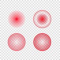 Pain target circles vector set