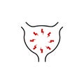 pain in the uterus icon. Element of human body pain for mobile concept and web apps illustration. Thin line icon for website desig Royalty Free Stock Photo