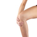 Pain in woman knee.