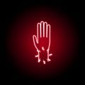 pain in the wrist icon in neon style. Element of human body pain for mobile concept and web apps illustration. Thin line icon for Royalty Free Stock Photo