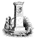 Paine`s Monument vintage illustration