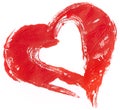 Pained red heart on white Royalty Free Stock Photo