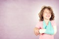 Painful facial expression on kid Royalty Free Stock Photo