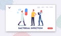 Painful Kidneys Bacterial Infection Pyelonephritis Symptoms Landing Page Template. Male Patient Visiting Nephrologist