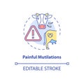 Painful mutilation concept icon Royalty Free Stock Photo