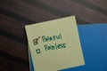 Painful and Painless write on sticky notes and supported by additional services write on a sticky notes isolated on Wooden Table