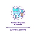 Painless upgrades and updates concept icon