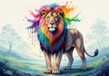 Paint appears to drip from the mane, adding a dynamic splash effect Royalty Free Stock Photo