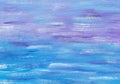 Paint art background. Turquoise, blue, lilac acrylic strokes. Abstract textured surface. Horizontal photo for marine design. Royalty Free Stock Photo