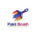 Paint Brash logo design template the concept for home decoration building house construction