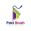 Paint Brash logo design template the concept for home decoration building house construction