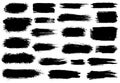 Paint brush. Black ink grunge brush strokes. Vector paintbrush set. Grunge design elements. Painted ink stripes Royalty Free Stock Photo