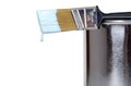Paint brush on a can dripping Royalty Free Stock Photo