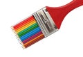 Paint brush with colored pencils Royalty Free Stock Photo