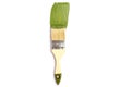 Paint brush with green gouache on a white background,wall decoration, repair and painting Royalty Free Stock Photo