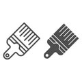 Paint brush line and glyph icon. Painter tool vector illustration isolated on white. Repair outline style design