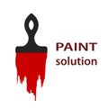 Paint brush logo icon simle flat design, stock vector illustrati