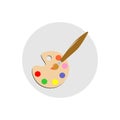 Paint brush with palette vector icon Royalty Free Stock Photo