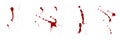 Paint Brush Splatter Set. Blood Stain Collection. Red Ink Splat, Grunge Texture. Drop Spatter, Horror Bloodstain Splash