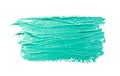 Paint brush stroke texture turquoise watercolor isolated on a white Royalty Free Stock Photo