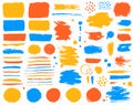 Paint brush strokes and colorful stains. Grunge vector collection Royalty Free Stock Photo