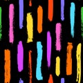 Paint brush strokes colorful textures shapes seamless pattern