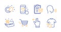 Paint brush, Survey checklist and Sale icons set. Human sing, Heart rating and Delivery shopping signs. Vector