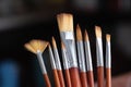 paint brushes art artist diferent watercolor painting work Royalty Free Stock Photo