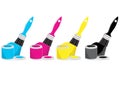 Paint brushes with CMYK colour Royalty Free Stock Photo