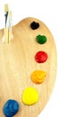 Paint brushes, colors and pallet Royalty Free Stock Photo
