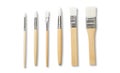 Paint brushes new clean with wooden handle isolated against white background