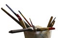 Paint brushes on transparent background