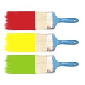 Paint brushes on white background